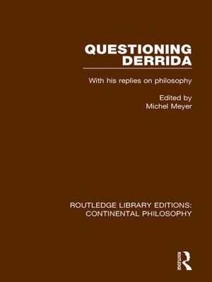 cover image of Questioning Derrida